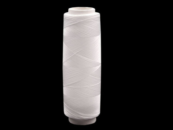 Premium-Näh- und Perlengarn aus polierter Baumwolle in Weiß - 200m Spulen, 20x2 Tex, 0,3mm (5er-Pack)