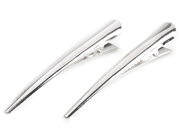 Premium Alligator-Haarclips mit Zähnen (75 mm) in Silber - Professionelles Schmuck- & Bastelzubehör