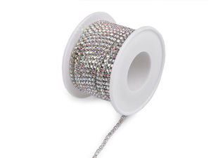 Premium 2,4 mm Strass-Krallenkette - Luxuriöse Schmuckborte für Mode und Accessoires