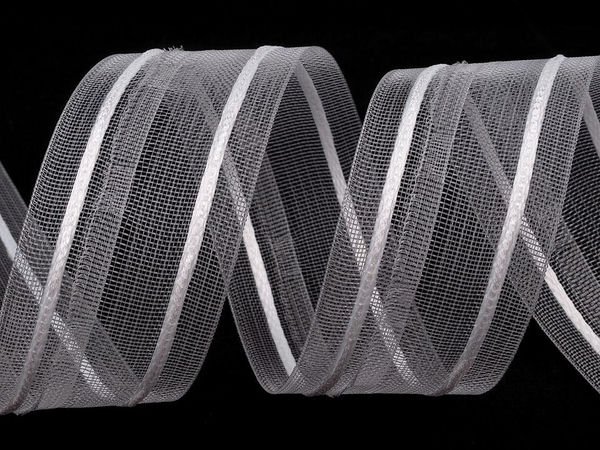 Transparentes Gardinenband mit Stiftfalte, Breite 50 mm
