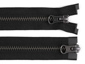 Metallreißverschluss YKK Nr. 5 teilbar, 2 Schieber / Zwei-Wege, 50 cm für Lederjacken