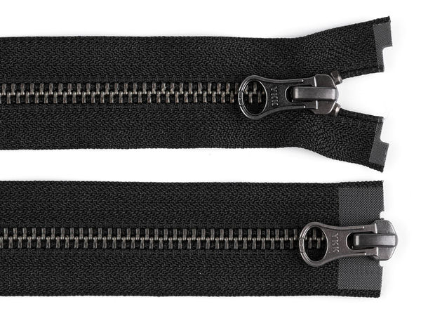 Metall-Reißverschluss YKK Nr. 5 teilbar, 2 Schieber / Zwei-Wege, 70 cm für Lederjacken
