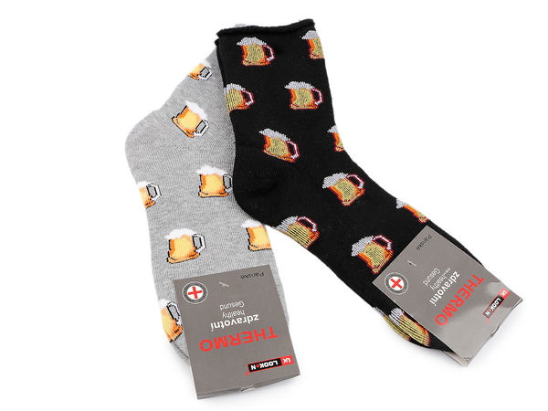 Premium-Thermosocken für Herren mit Motiven und druckfreiem medizinischen Komfortbund - Zufälliger Mix
