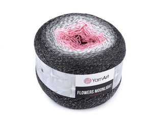 Premium schimmerndes Farbverlaufsgarn zum Stricken und Häkeln Flowers Moonlight mit Lurex - 260g