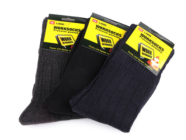 Herren Premium-Arbeitssocken aus Baumwolle - Strapazierfähiges gestreiftes Multipack-Set