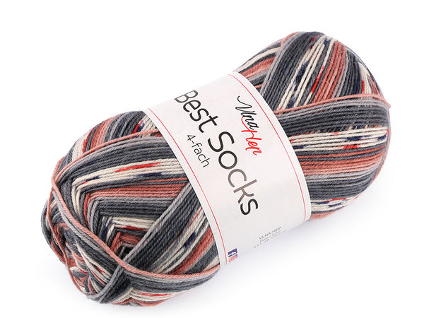 Best Socks selbstmusternde Sockenwolle – Premium-Sockenwolle aus Wollmischung, 100g