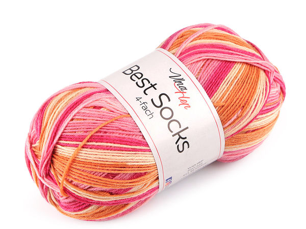Best Socks selbstmusternde Sockenwolle – Premium-Sockenwolle aus Wollmischung, 100g