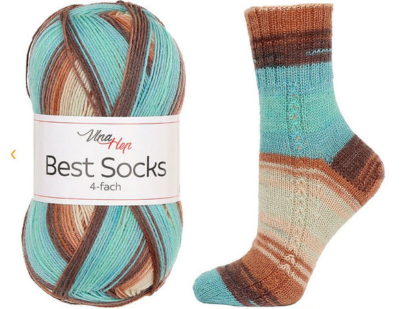 Best Socks selbstmusternde Sockenwolle – Premium-Sockenwolle aus Wollmischung, 100g