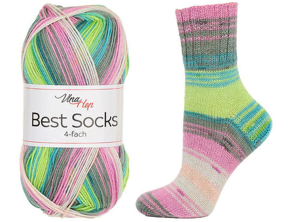 Best Socks selbstmusternde Sockenwolle – Premium-Sockenwolle aus Wollmischung, 100g