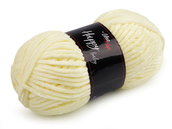 Happy Baby Premium Chenille-Strickgarn (100g) - Ultra-weiches Samtgarn zum Stricken & Häkeln