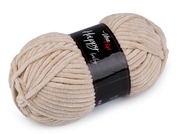 Happy Baby Premium Chenille-Strickgarn (100g) - Ultra-weiches Samtgarn zum Stricken & Häkeln