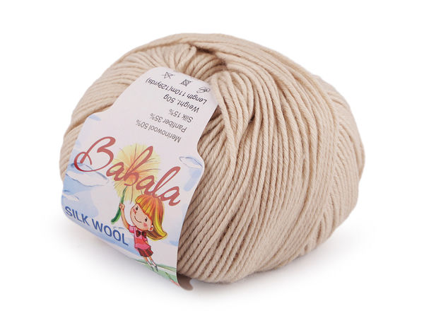 Babala Premium Strickgarn aus Wolle-Seide-Mischung (50g) | Weiches, warmes & atmungsaktives Luxusgarn zum Stricken und Häkeln