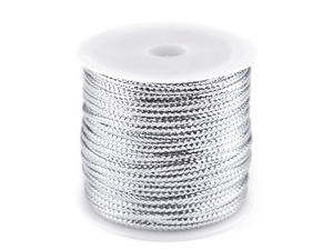 Flache Hohlkordel mit Lurex für Weihnachten, Breite 2 mm