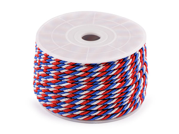 Dreifarbige gedrehte Kordel Ø4 mm