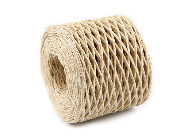 Premium Raffia-Papiergarn - 1,5 mm Naturbastband zum Häkeln, Stricken und Basteln