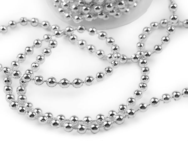Premium Perlengirlande (4 mm) – Dekorative runde Kunststoff-Perlenkette für Hochzeiten, Weihnachten und Bastelprojekte