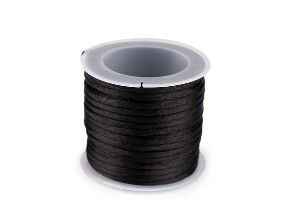 Premium Satinkordel (2 mm Durchmesser, 10 m Rolle) - Hochglänzende Rattail-Kordel für Bastelarbeiten, Schmuckherstellung und Kurzwaren