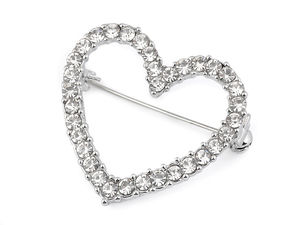 Elegante Strass-Kristall-Herzbrosche für Hochzeiten und Bastelarbeiten