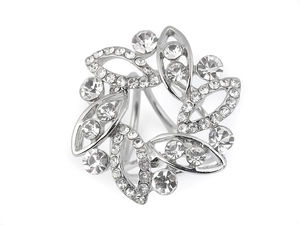 Eleganter Strass-Tuchclip Brosche - Premium 3-Loch Kristall-Schalring