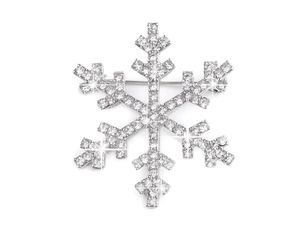 Funkelnde Kristall-Strass-Schneeflocken-Brosche für Weihnachten und Feiertage