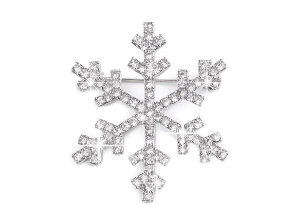 Funkelnde Kristall-Strass-Schneeflocken-Brosche für Weihnachten und Feiertage