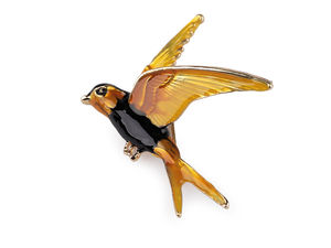 Elegante Vogel-Emaille-Brosche - Farbenfrohes Schmuck-Accessoire für Kleidung, Hüte und Schals