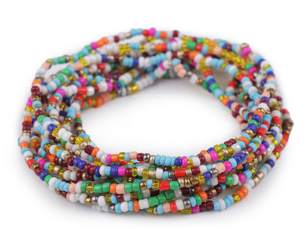 Set aus elastischen Rocailles-Armbändern, 12 Stk.