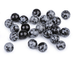 Schneeflockenobsidian Natursteinperlen - 8 mm lose Mineralperlen für die Schmuckherstellung, DIY-Armbänder
