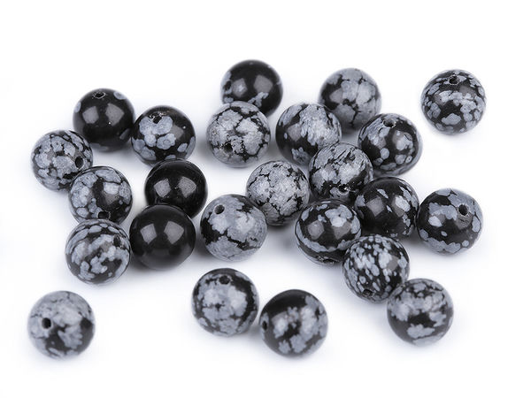 Schneeflockenobsidian Natursteinperlen - 8 mm lose Mineralperlen für die Schmuckherstellung, DIY-Armbänder