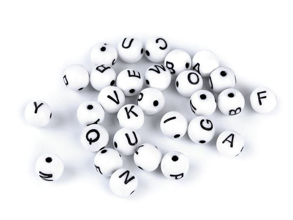 Premium runde Buchstabenperlen aus Kunststoff - Ø8 mm Alphabet-Perlenmix für DIY-Freundschaftsarmbänder & Schmuckherstellung (25g-Packung)