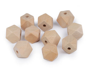 Premium Rauten-Holzperlen unbehandelt - 15x15 mm geometrische Perlen in Natur-Elfenbein für DIY-Schmuck, Basteln und Makramee