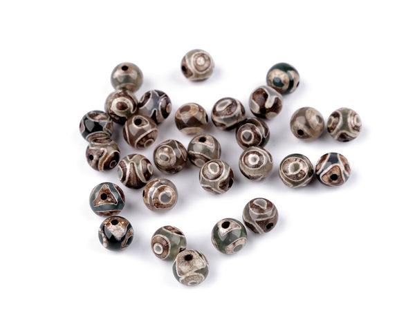Tibetische Achat-Dzi-Natursteinperlen (8 mm) für die Schmuckherstellung & Buddha-Armbänder