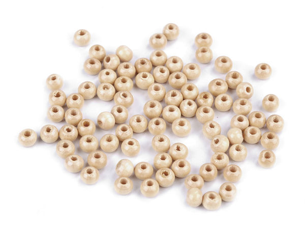 Premium lackierte Holzperlen (Ø 5–6 mm) für Schmuckherstellung, Bastelarbeiten und Traumfänger