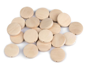 Premium-Naturholz-Scheibenperlen unbehandelt - 20mm umweltfreundliche flache Holzperlen für Schmuckherstellung und DIY-Bastelprojekte