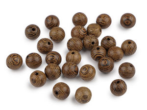 Premium lackierte Holzperlen (8 mm) - Natur Dunkel