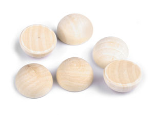 Holzhalbkugeln / Halbe Holzperlen für DIY-Bastelarbeiten Ø30 mm
