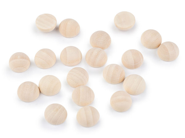 Premium-Halbkugeln aus Naturholz - Holzhalbkugeln zum Basteln, Gravieren und Dekorieren, Ø 15 mm