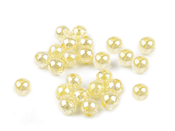 Runde Premium-Kunststoffperlen mit irisierendem AB-Effekt – Ø 8 mm (10-g-Packung, ca. 32 Stück)