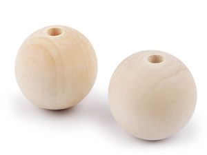 Premium Holzperlen groß (50mm) - Naturhelle Holzperlen unbehandelt mit großem Loch für Makramee, Bastelarbeiten und DIY-Dekoration