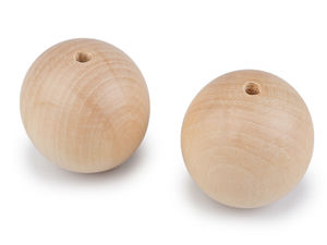 Premium Holzperlen groß (50mm) - Naturhelle Holzperlen unbehandelt mit großem Loch für Makramee, Bastelarbeiten und DIY-Dekoration