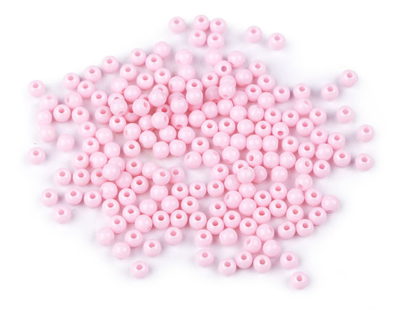 Premium 4 mm runde Kunststoff-Bastelperlen - Hochwertige glatte Zwischenperlen für Schmuckherstellung, Bastelarbeiten und Nähen