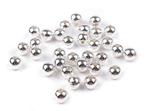 Glance Metallisch Hochglänzende Kunststoff-Wachsperlen – 8 mm Silber Hell (20g-Packung)