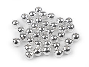 Premium-Kunststoff-Wachsperlen mit Hochglanz-Metalleffekt - 10mm (Silber)