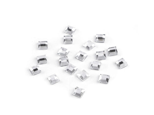 Hotfix-Strasssteine zum Aufbügeln quadratisch, gerader Schliff, 4x4 mm