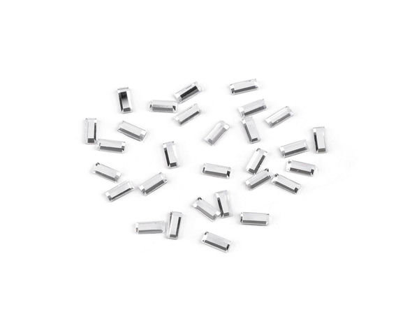 Hotfix-Strasssteine zum Aufbügeln, rechteckig, gerader Schliff, 3x7 mm