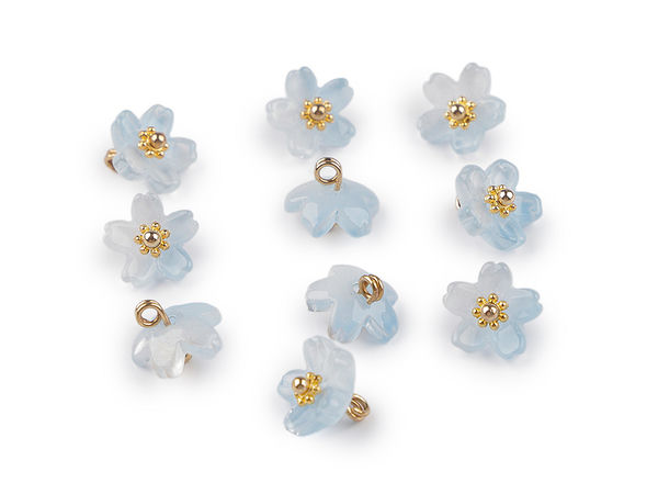 Kunststoffperlen / Blütenanhänger zur Herstellung von Schmuck und Anhängern Ø10 mm