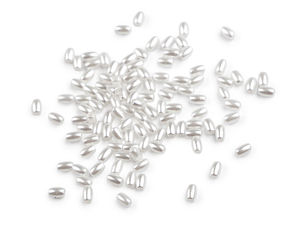 Premium weiße Kunststoff-Wachsperlen in Reisform (2,5x4 mm) - Leichte Schmuckkomponenten für DIY-Projekte