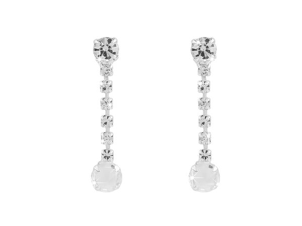 Elegante Ohrhänger mit tschechischen Kristall-Strasssteinen - Lange Premium Strass-Ohrringe aus Jablonec mit versilbertem Finish