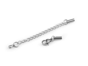 Premium Edelstahl Karabinerverschluss-Set mit Verlängerungskette - Platin-Optik