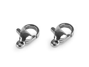 Premium-Karabinerverschluss aus Edelstahl - 6x10mm Schmuckverschluss, Platin